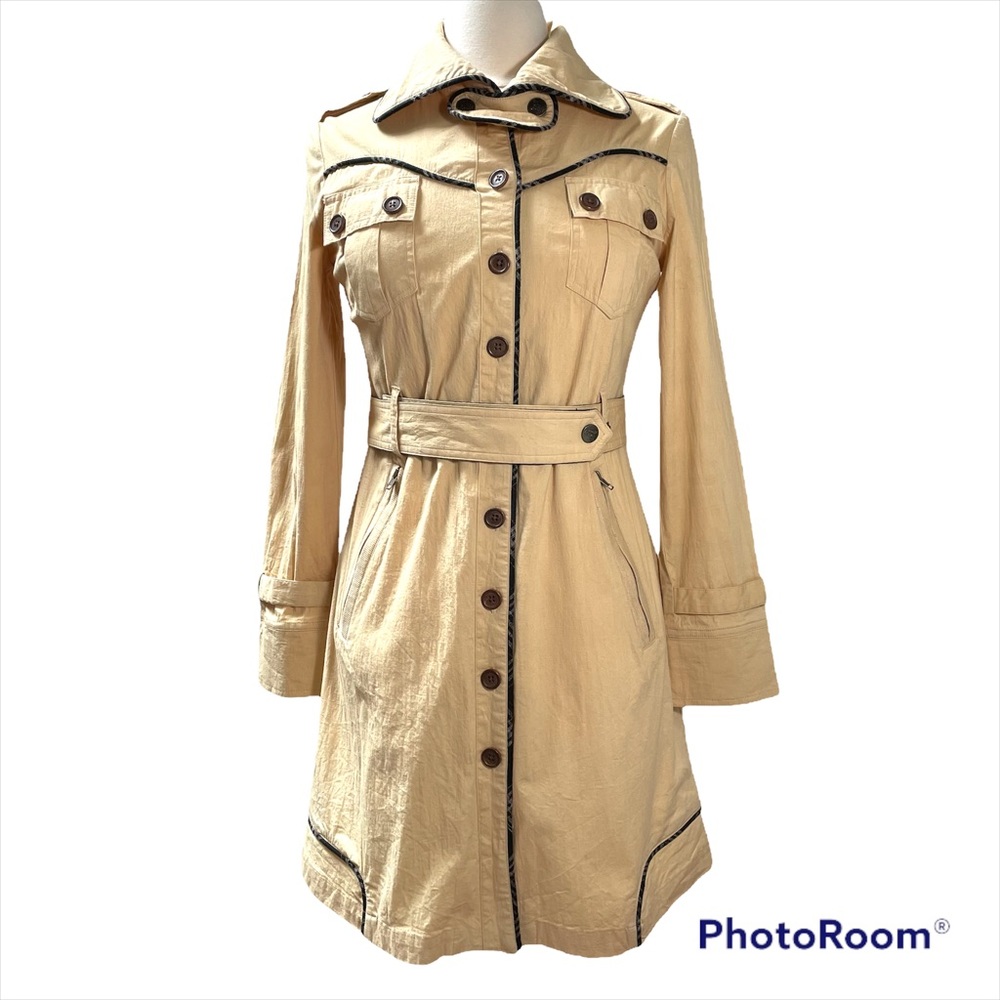 Crazy Room tan light weight trench coat Size S